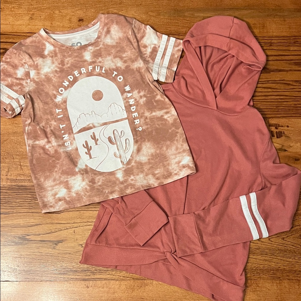 SO Girls Graphic Tee and Hooded Long Sleeve